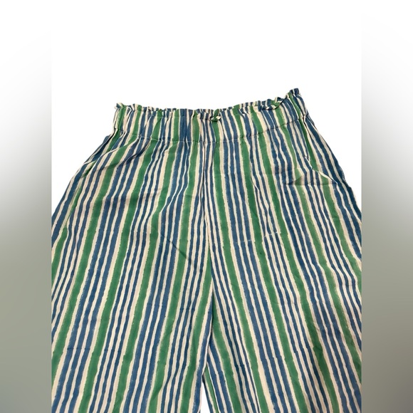 Emerson Fry India collection Blue and Green wide leg stretch Pants size SM - Picture 3 of 6
